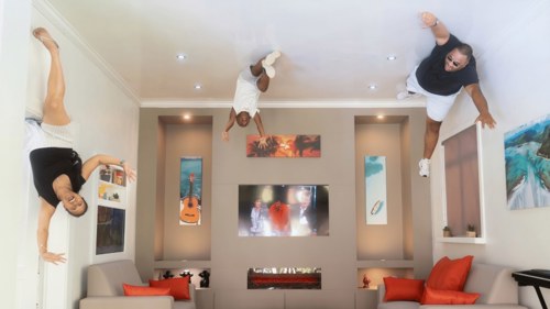 Interactive optical illusion exhibit at Curious Corner